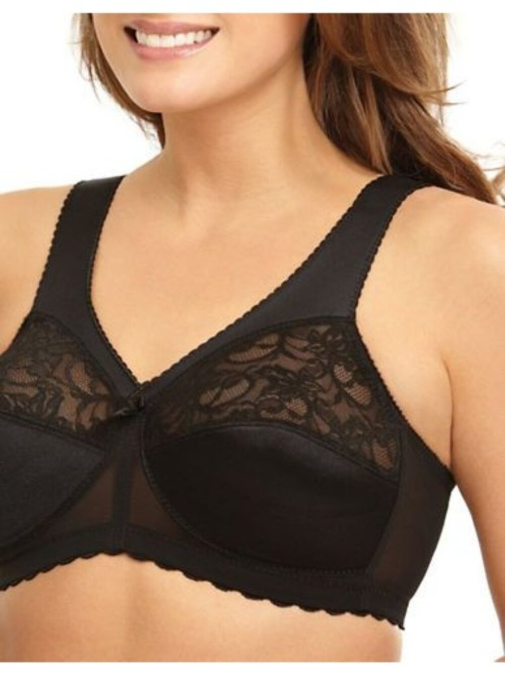 Glamorise Full Figure Plus MagicLift Original Wireless Support Bra Black 38J